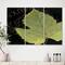 Designart - Handpainted Green Leaf On Black - Traditional Canvas Artwork